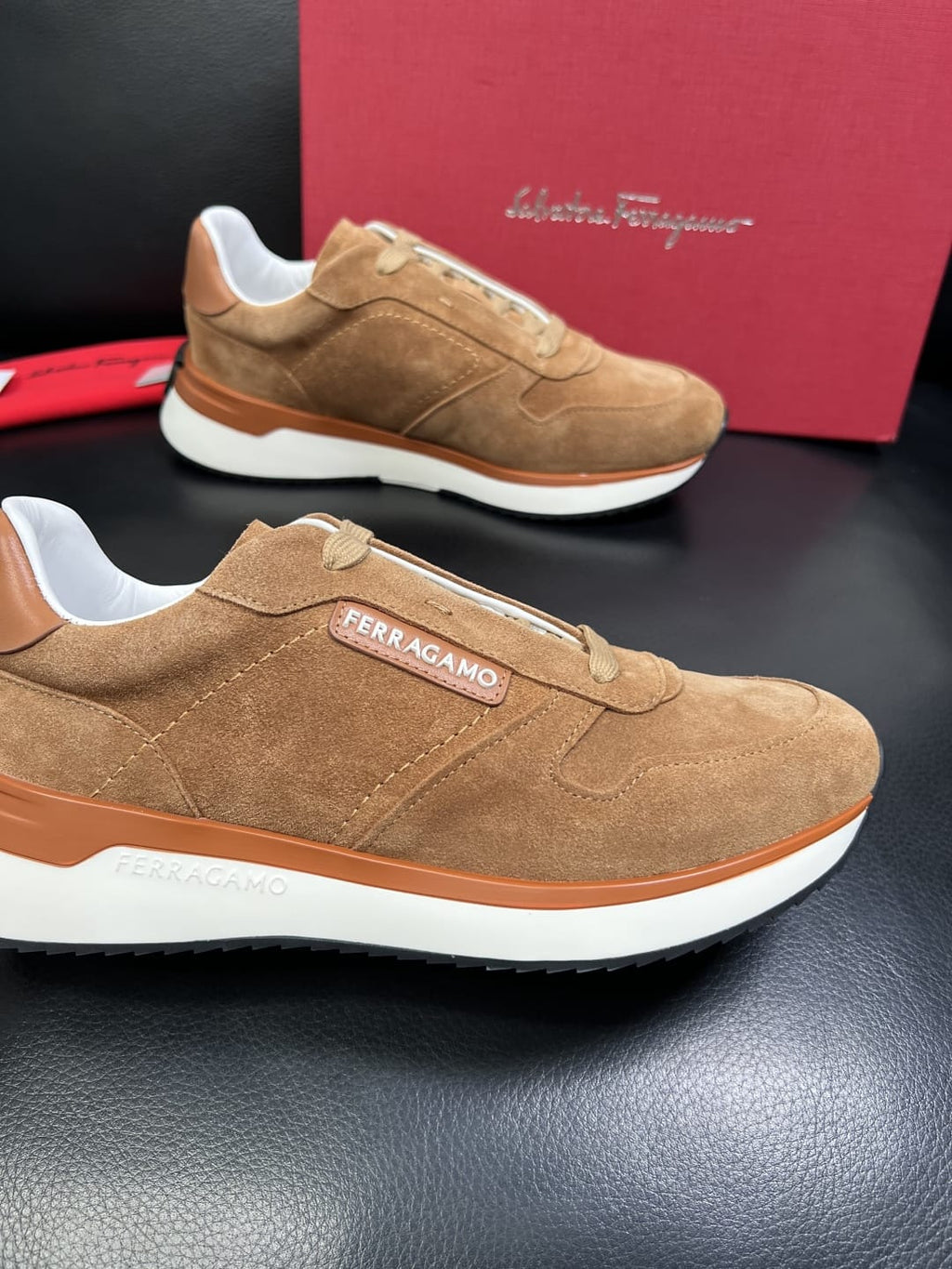 Ferragamo - Suede-Leather Low-Top Luxury Sneakers