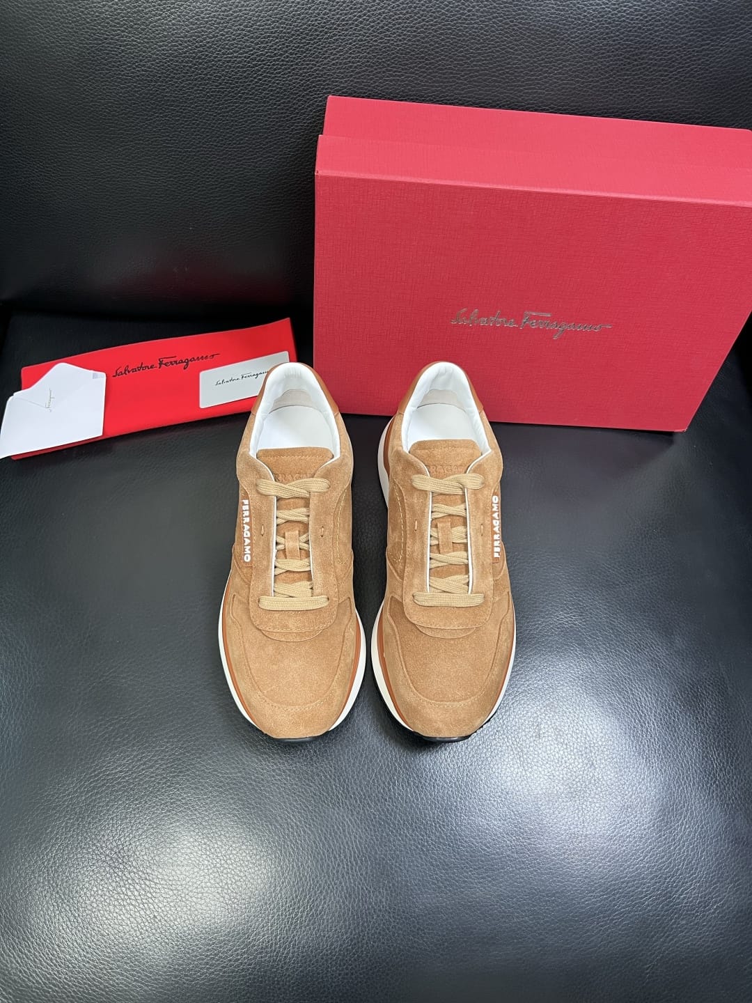 Ferragamo - Suede-Leather Low-Top Luxury Sneakers