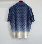 Gucci - GG Monogram Knit Polo Shirt - Marine Blue