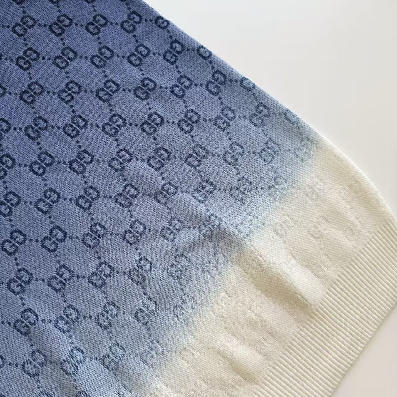 Gucci - GG Monogram Knit Polo Shirt - Marine Blue