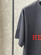 Hermès - Embroidered "H" Logo Cotton T-Shirt - Black & Signature Orange