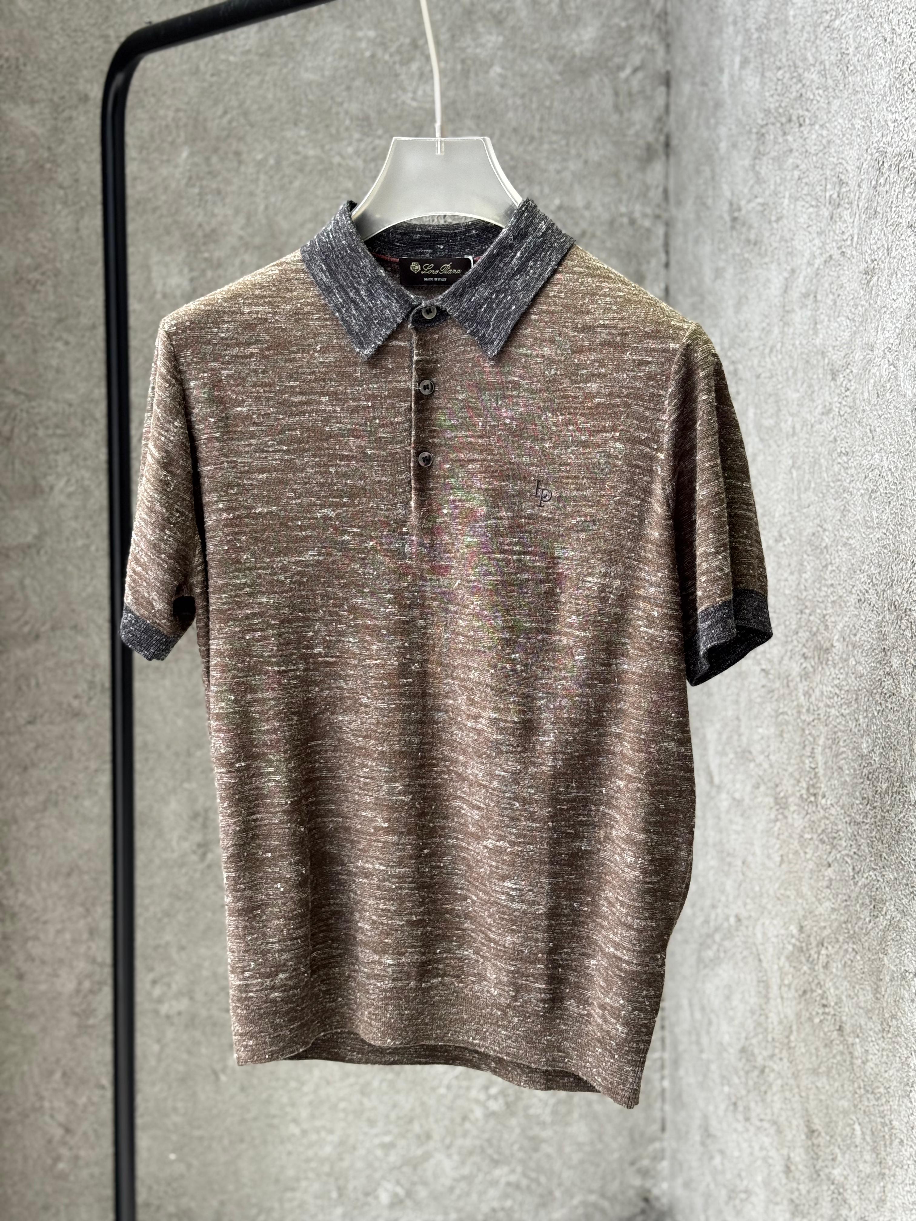 Loro Piana - Mélange Silk & Cotton Knit Polo - Earth Brown