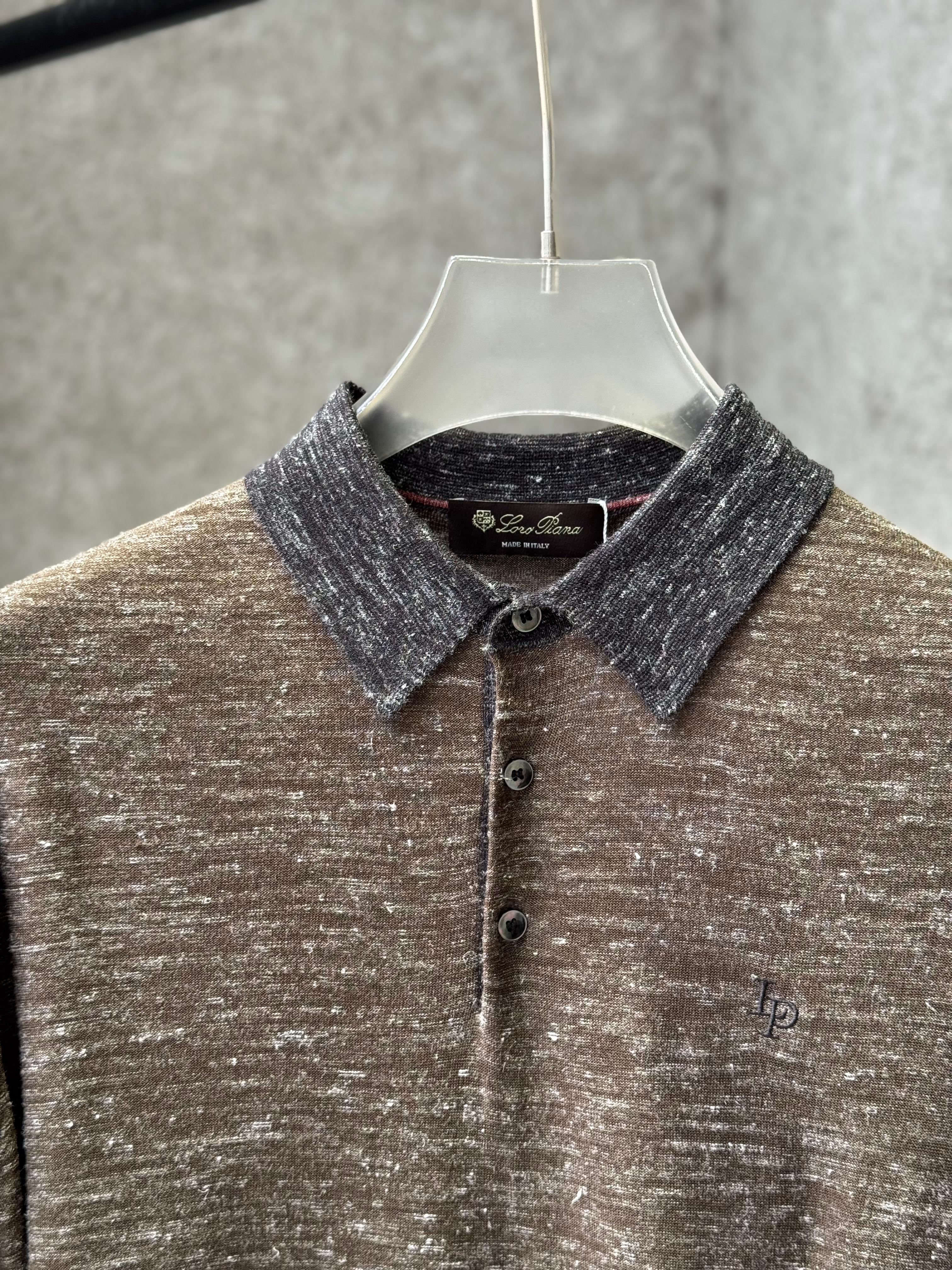 Loro Piana - Mélange Silk & Cotton Knit Polo - Earth Brown