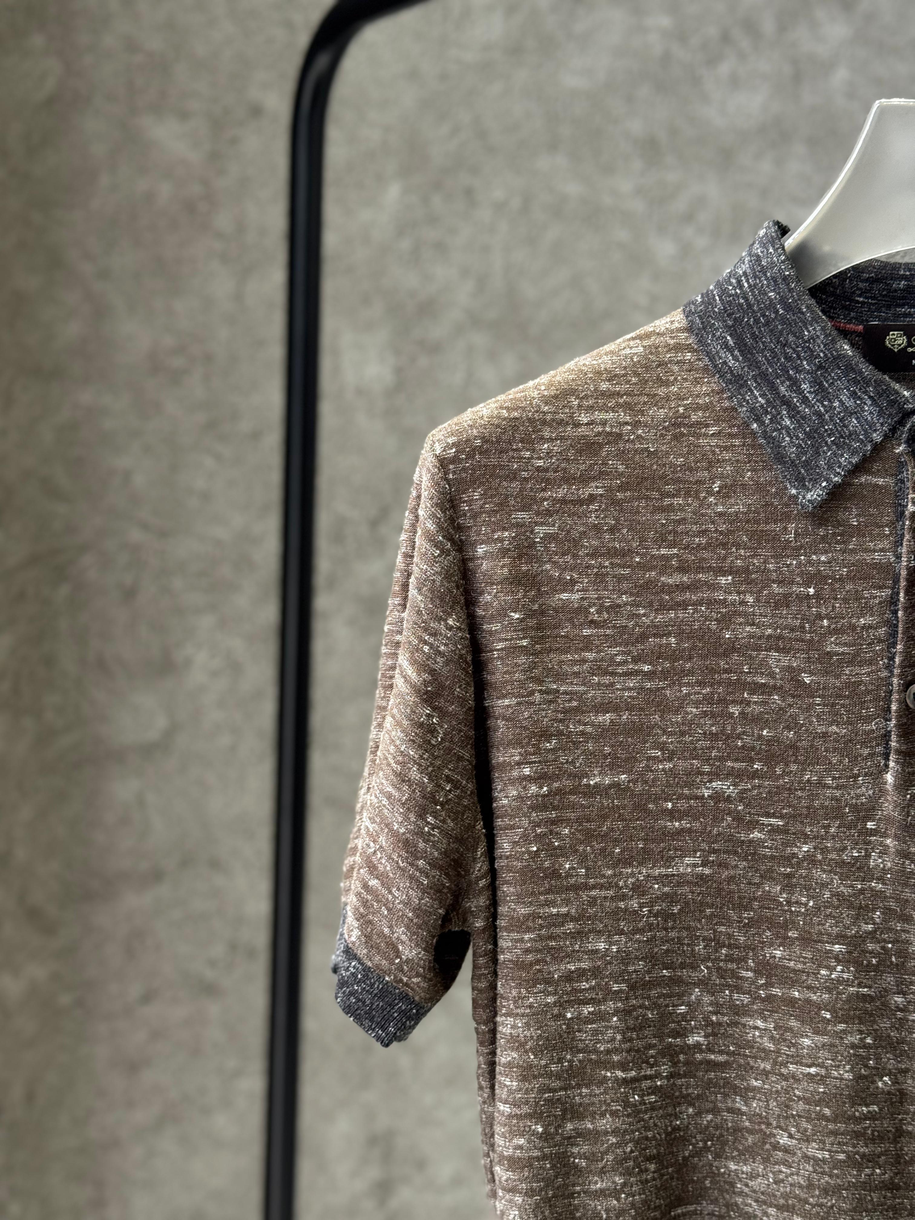 Loro Piana - Mélange Silk & Cotton Knit Polo - Earth Brown