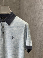 Loro Piana - Mélange Silk & Cotton Knit Polo - Glacier Blue