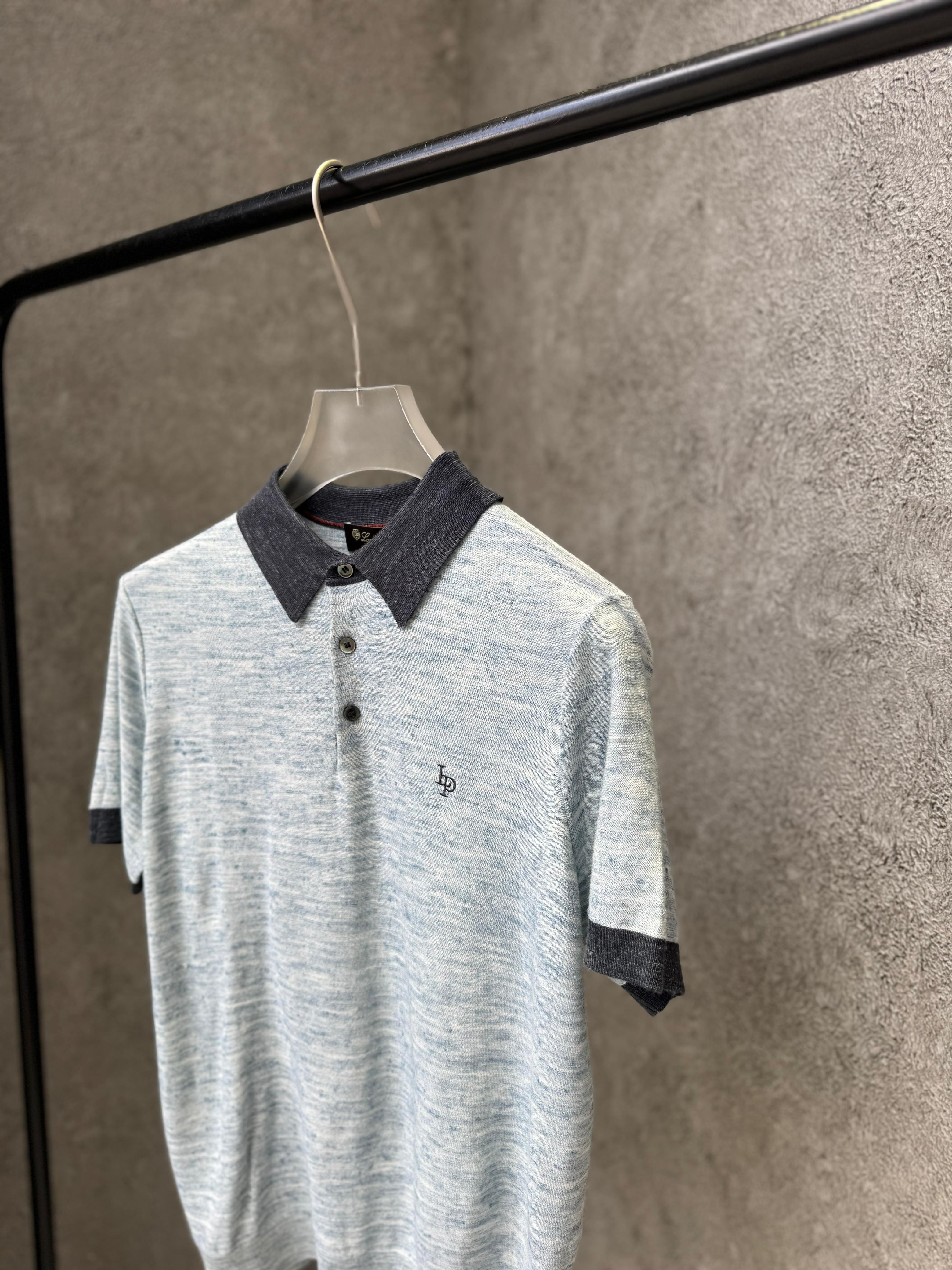 Loro Piana - Mélange Silk & Cotton Knit Polo - Glacier Blue