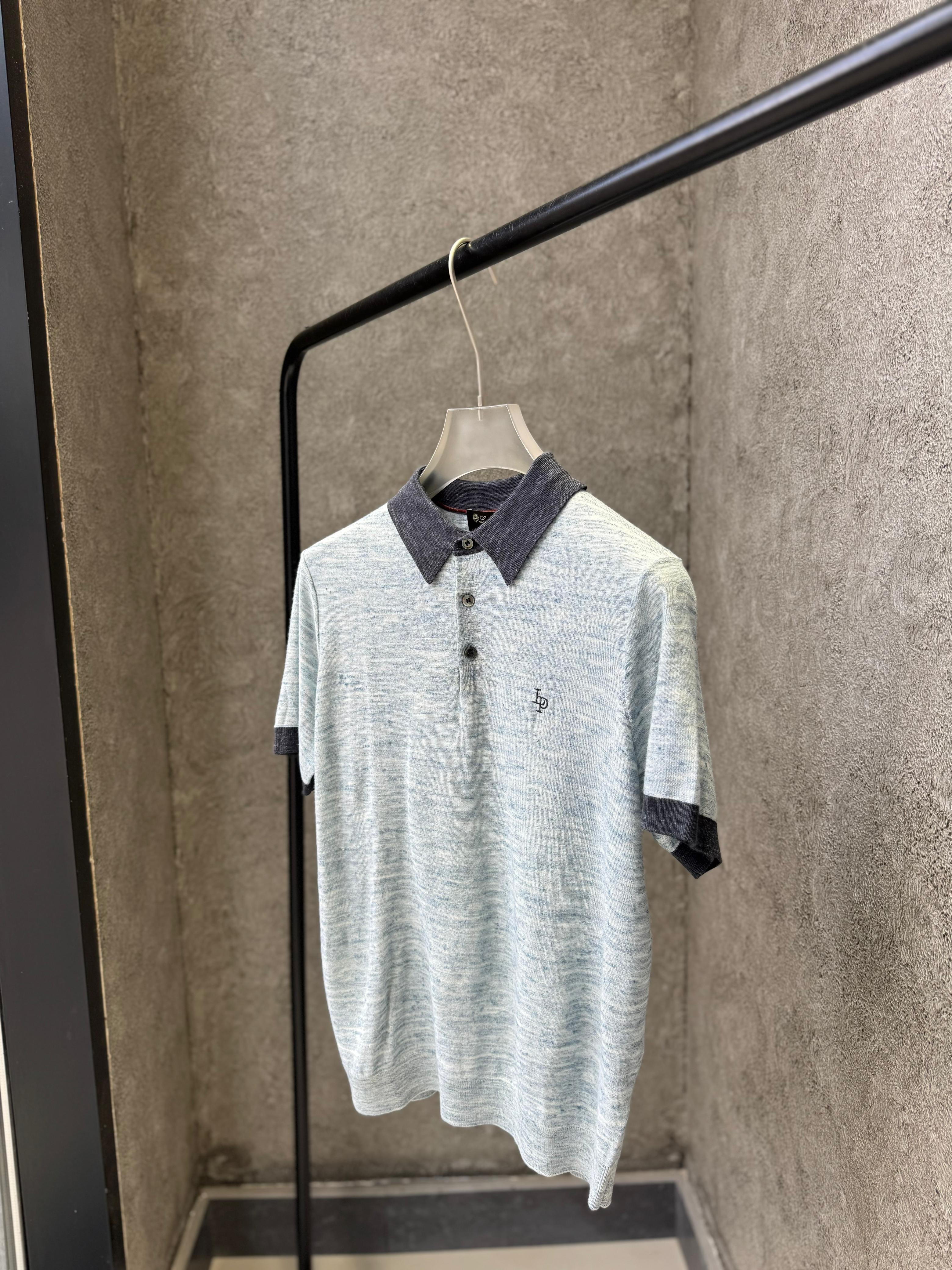 Loro Piana - Mélange Silk & Cotton Knit Polo - Glacier Blue