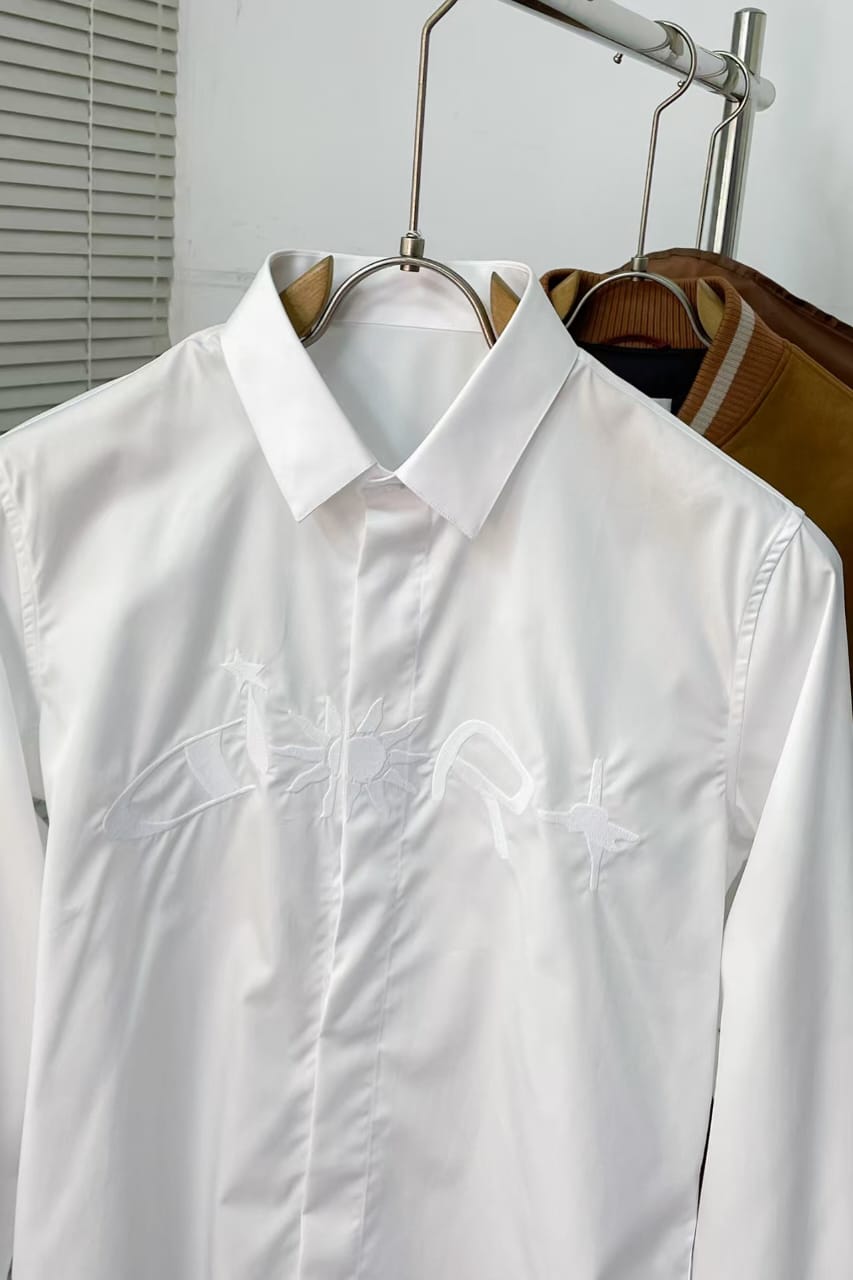Dior - Embroidered "Celestial" Cotton Poplin Shirt - Optic White