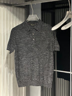 Loro Piana - Charcoal Mélange Silk & Cotton Knit Polo