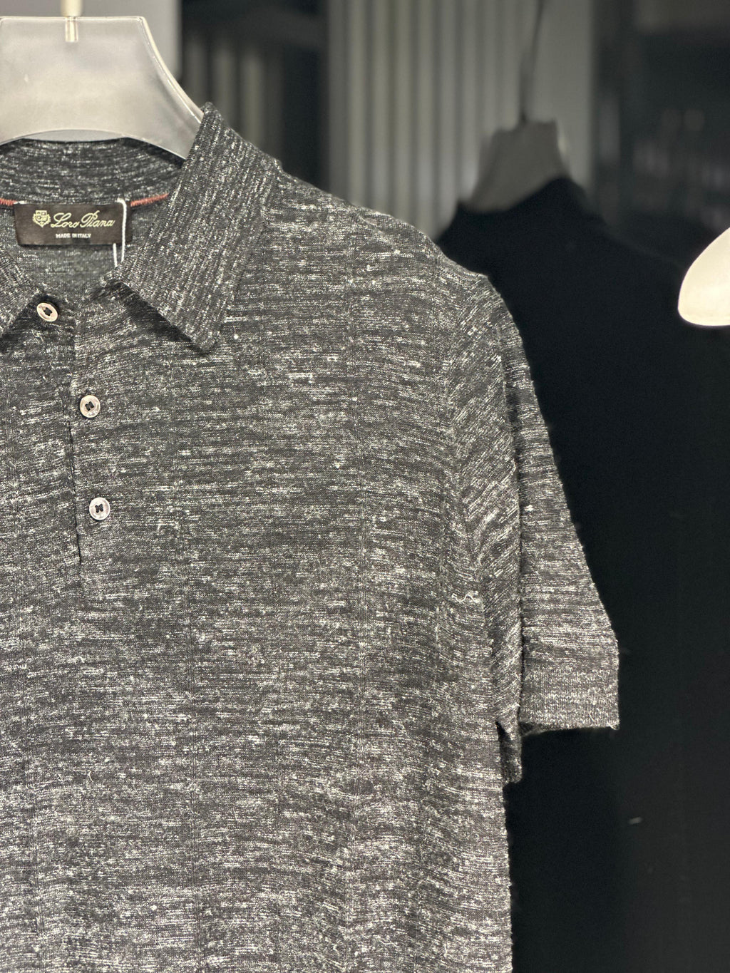 Loro Piana - Charcoal Mélange Silk & Cotton Knit Polo