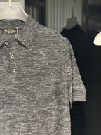 Loro Piana - Charcoal Mélange Silk & Cotton Knit Polo