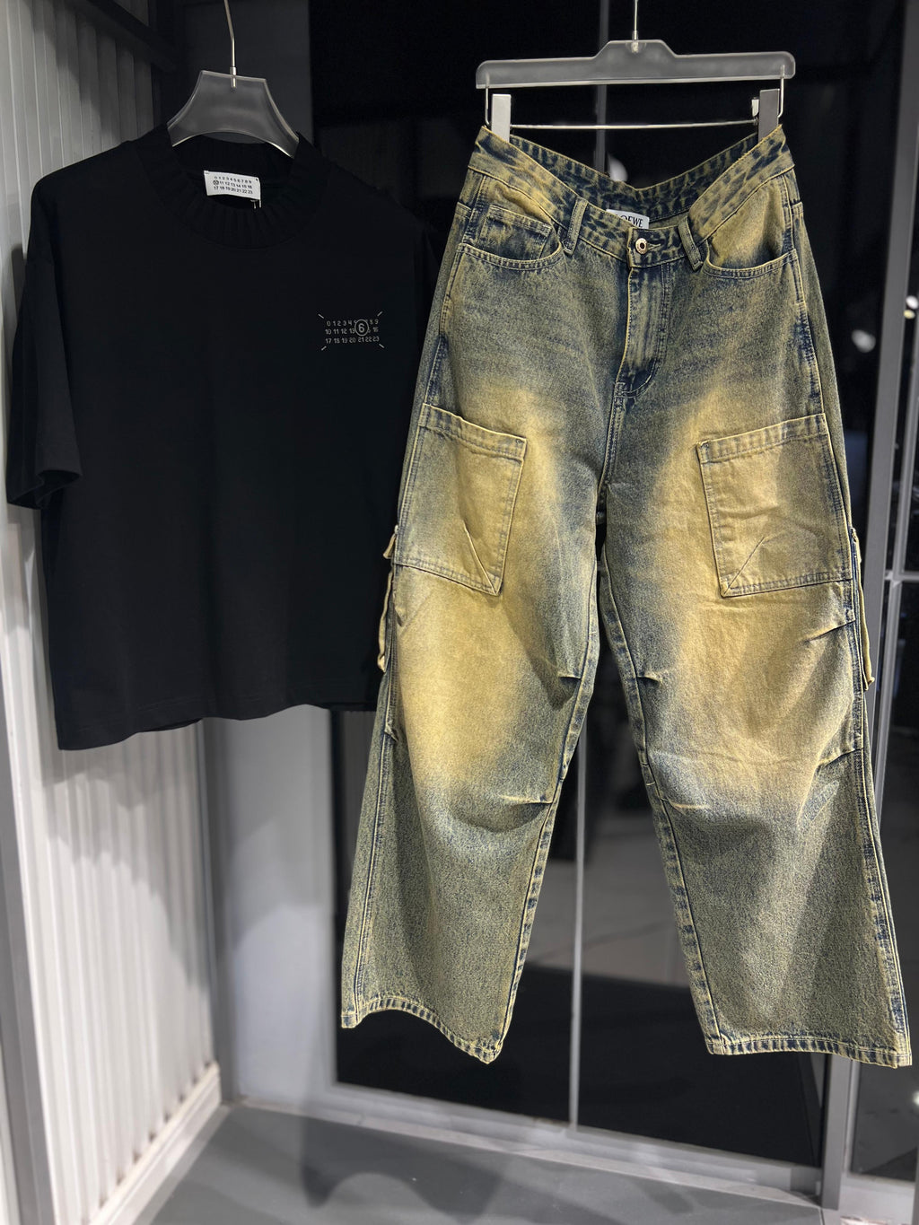 Loewe - Workwear Cargo Jeans - Sandwashed Indigo