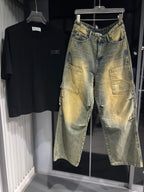 Loewe - Workwear Cargo Jeans - Sandwashed Indigo