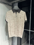 Loro Piana - Mélange Knit Silk-Cotton Polo - Sand & Espresso