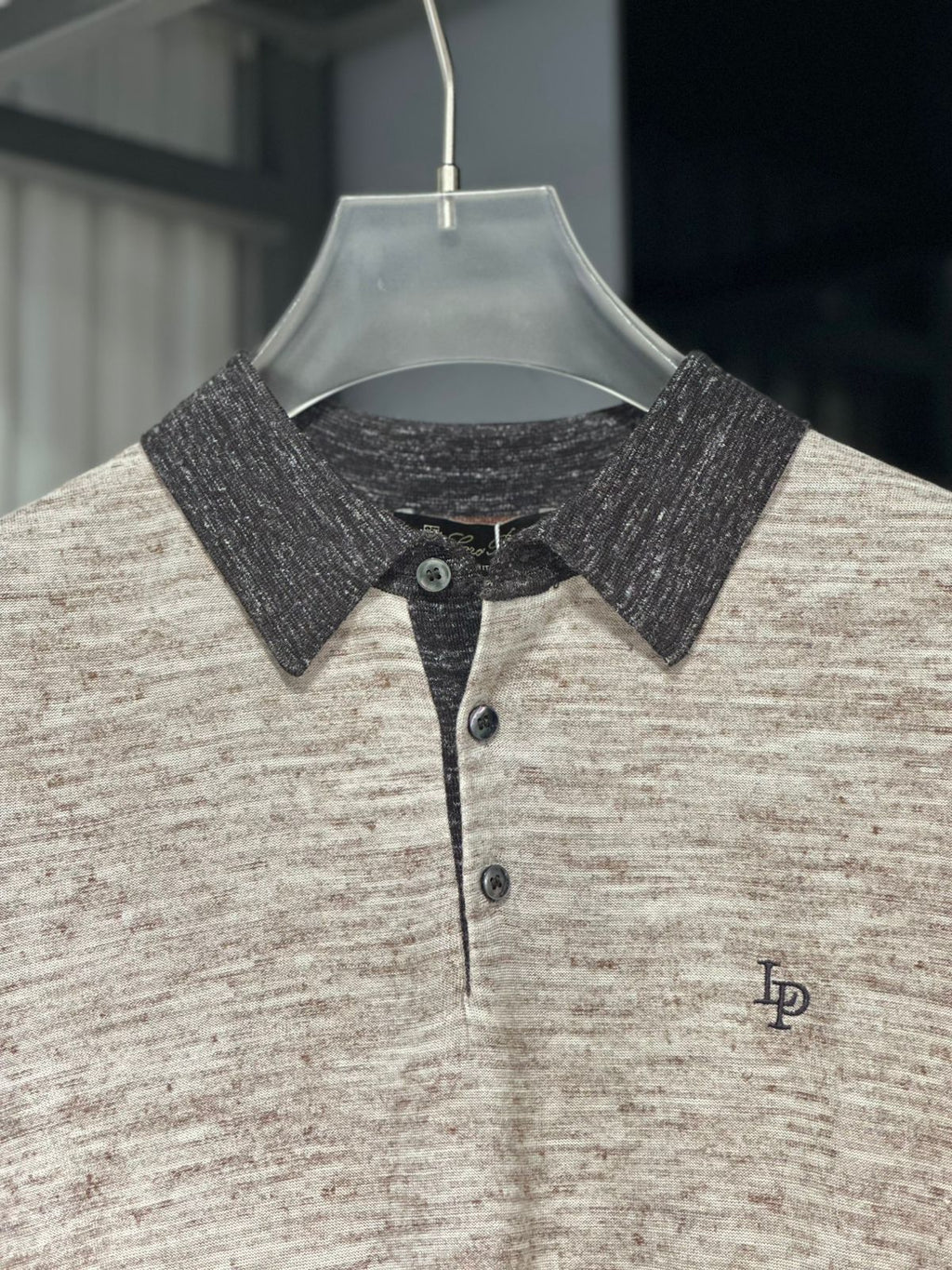 Loro Piana - Mélange Knit Silk-Cotton Polo - Sand & Espresso