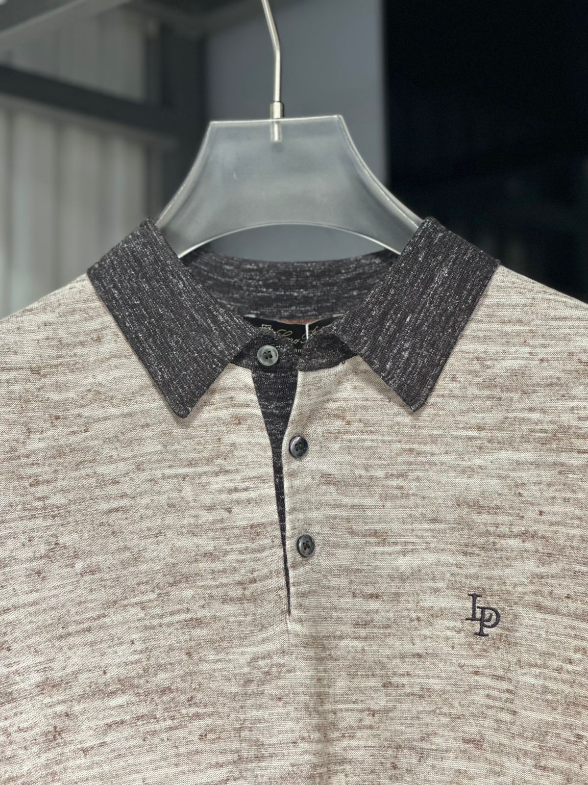 Loro Piana - Mélange Knit Silk-Cotton Polo - Sand & Espresso