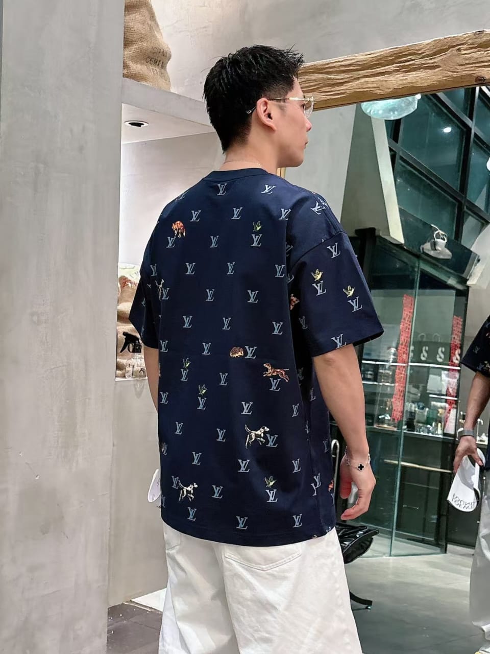 Louis Vuitton - Embroidered Monogram & Animals Cotton T-Shirt - Midnight Navy