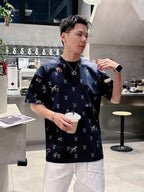 Louis Vuitton - Embroidered Monogram & Animals Cotton T-Shirt - Midnight Navy