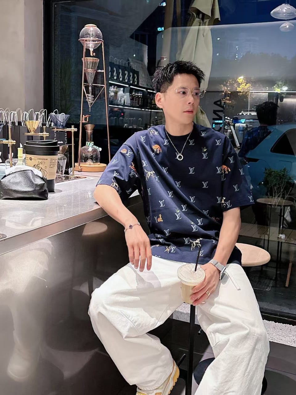 Louis Vuitton - Embroidered Monogram & Animals Cotton T-Shirt - Midnight Navy