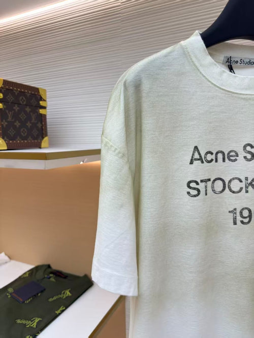 Acne Studios - Stockholm 1996 Distressed Logo T-Shirt - Off-White/Vintage Fade