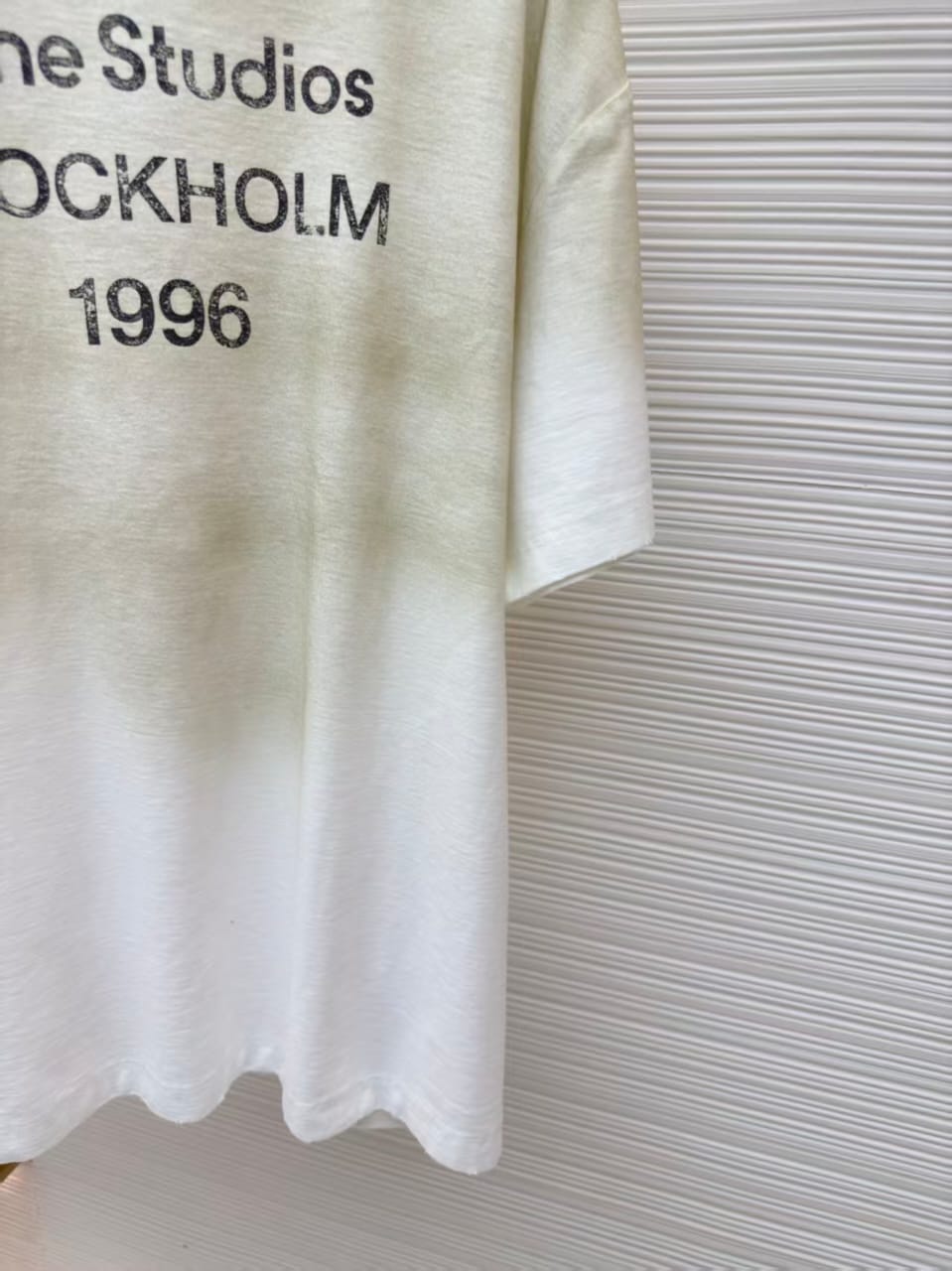 Acne Studios - Stockholm 1996 Distressed Logo T-Shirt - Off-White/Vintage Fade