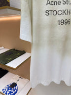 Acne Studios - Stockholm 1996 Distressed Logo T-Shirt - Off-White/Vintage Fade