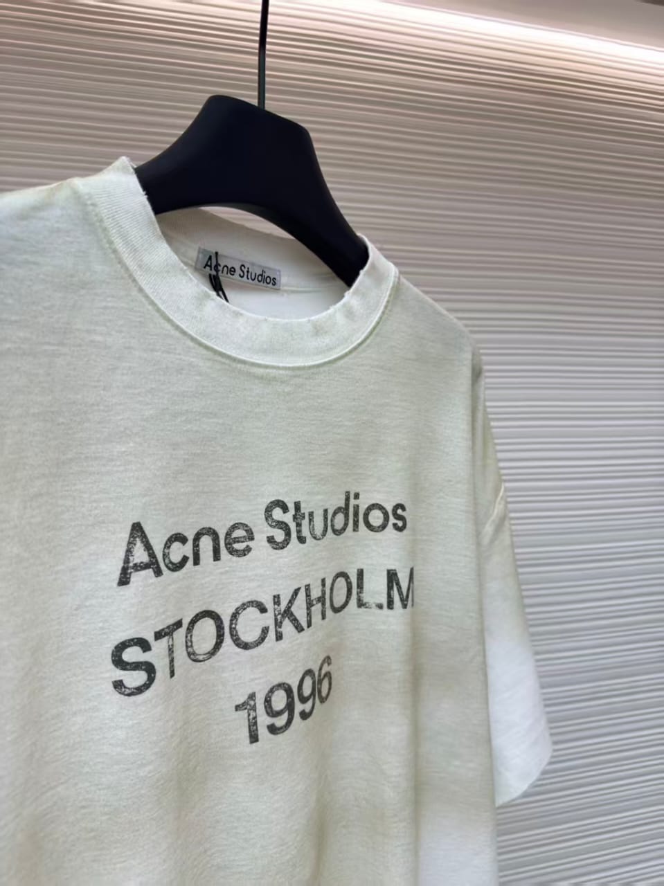 Acne Studios - Stockholm 1996 Distressed Logo T-Shirt - Off-White/Vintage Fade