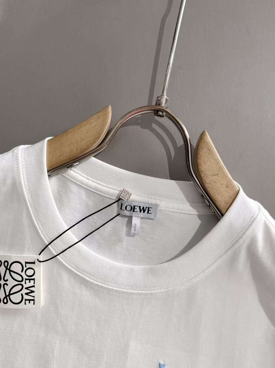 Loewe - Embroidered Anagram Pocket Cotton T-Shirt - White/Sky Blue