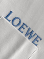 Loewe - Embroidered Anagram Pocket Cotton T-Shirt - White/Sky Blue