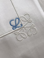 Loewe - Embroidered Anagram Pocket Cotton T-Shirt - White/Sky Blue