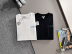 Loewe - Embroidered Anagram Pocket Cotton T-Shirt - White/Sky Blue