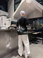 Loewe - Oversized Side Anagram Logo Cotton T-Shirt - Black/White