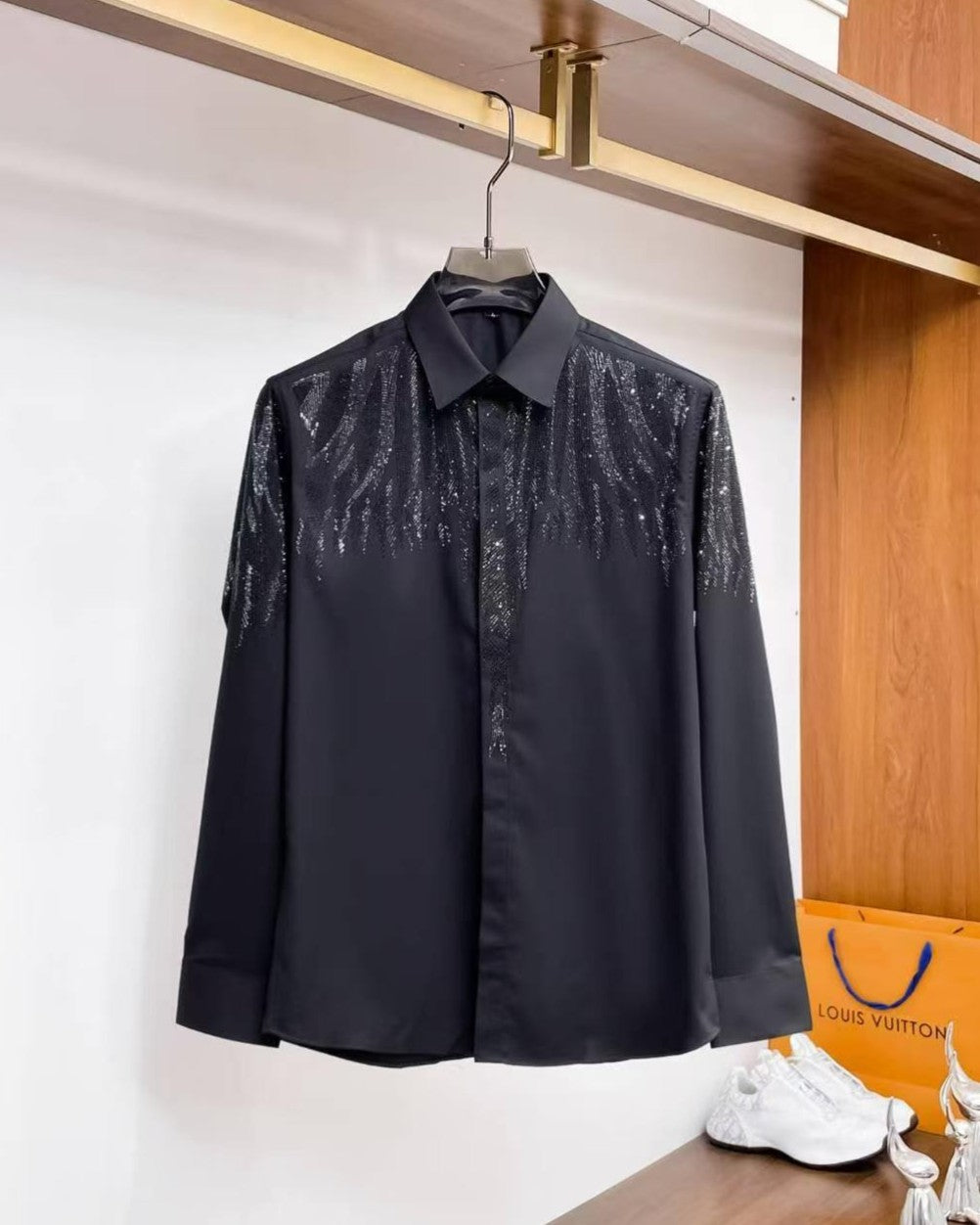 Louis Vuitton - Hand-Beaded Monogram Evening Shirt - Midnight Black