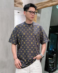 Louis Vuitton - All-Over Embroidered Monogram Cotton T-Shirt - Anthracite/Gold