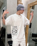 Loewe - Oversized Side Anagram Logo Cotton T-Shirt - White/Black