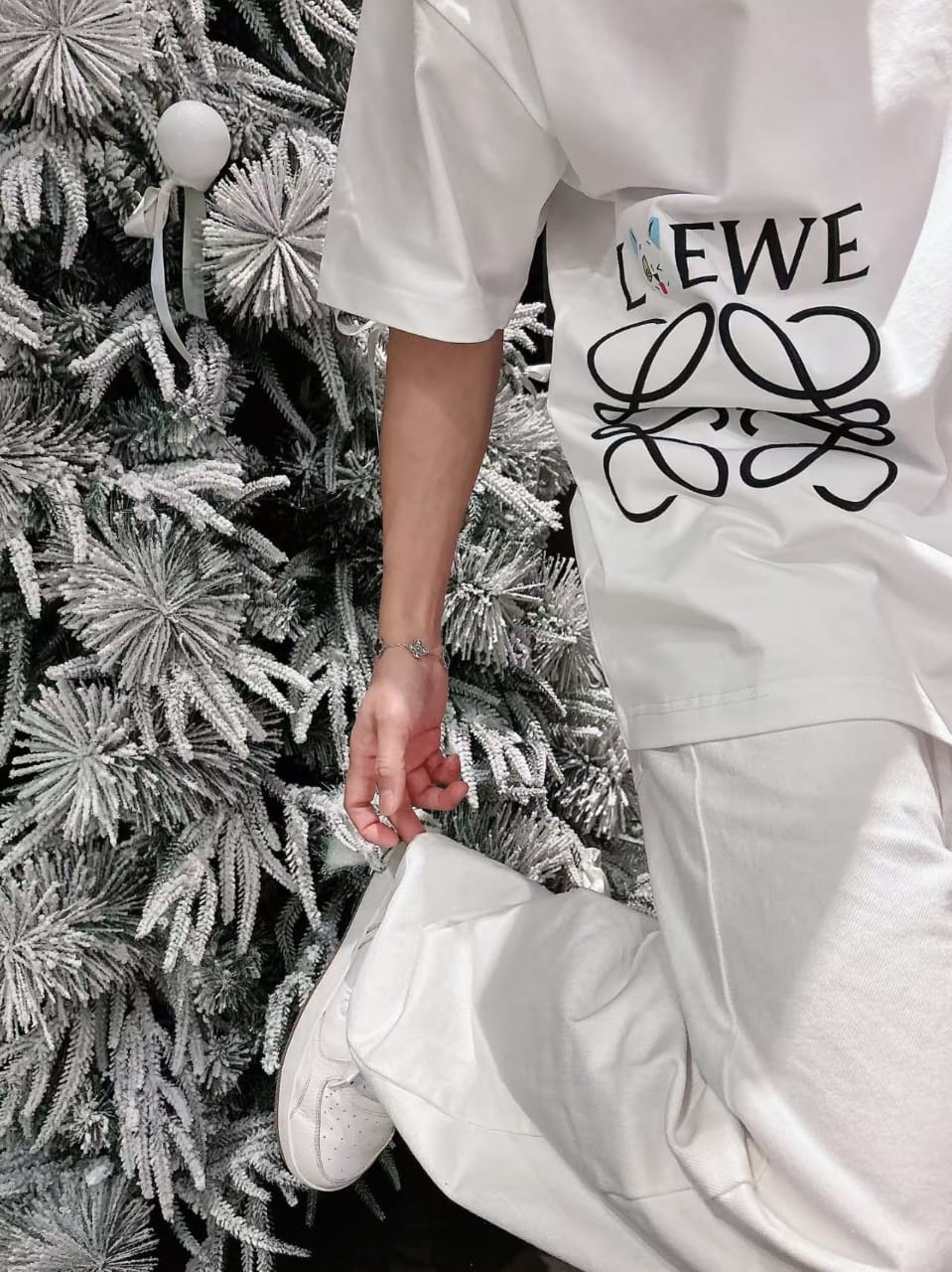 Loewe - Oversized Side Anagram Logo Cotton T-Shirt - White/Black