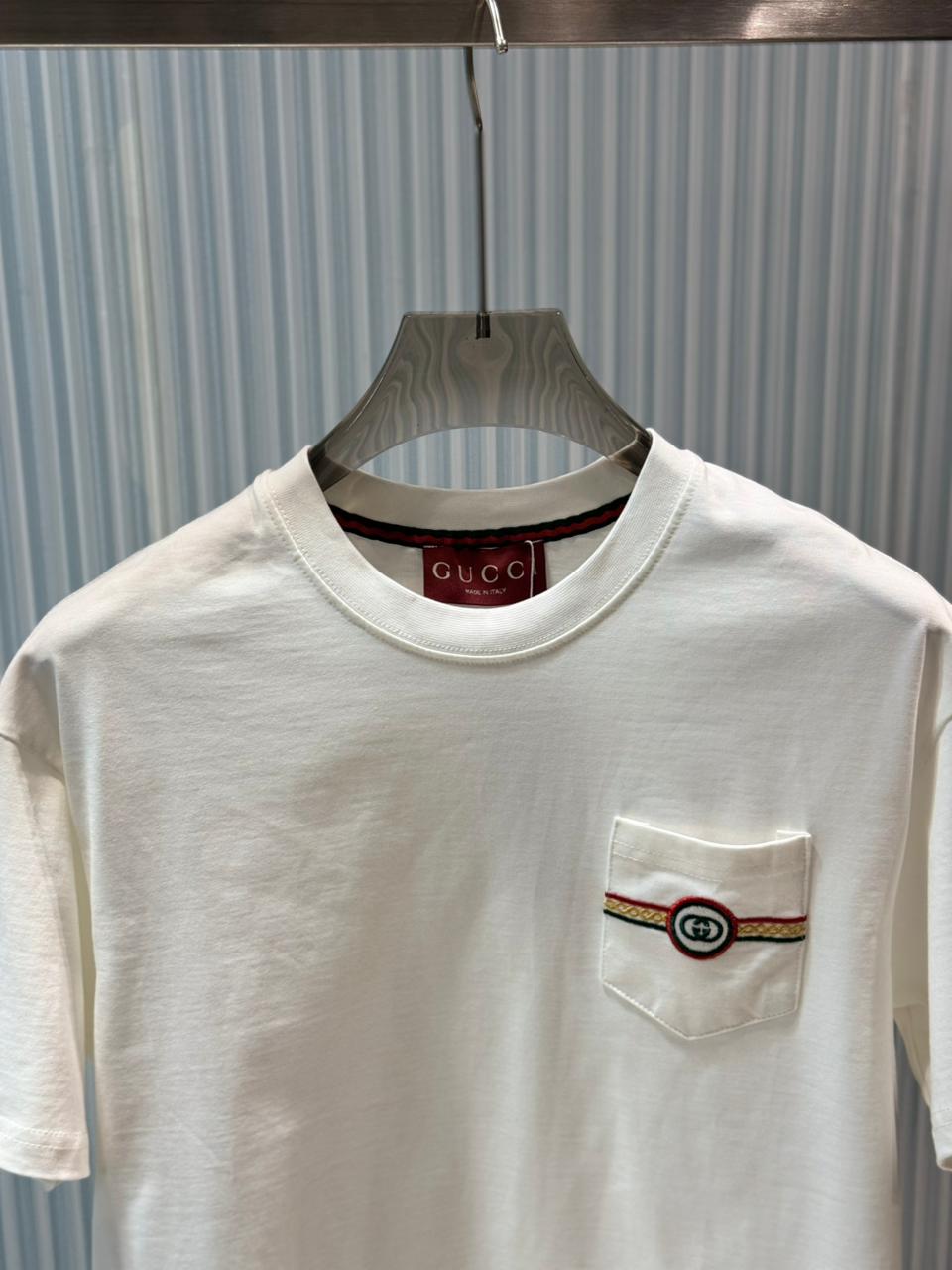 Gucci - Interlocking G Web Stripe Pocket T-Shirt – Heritage Cotton Jersey