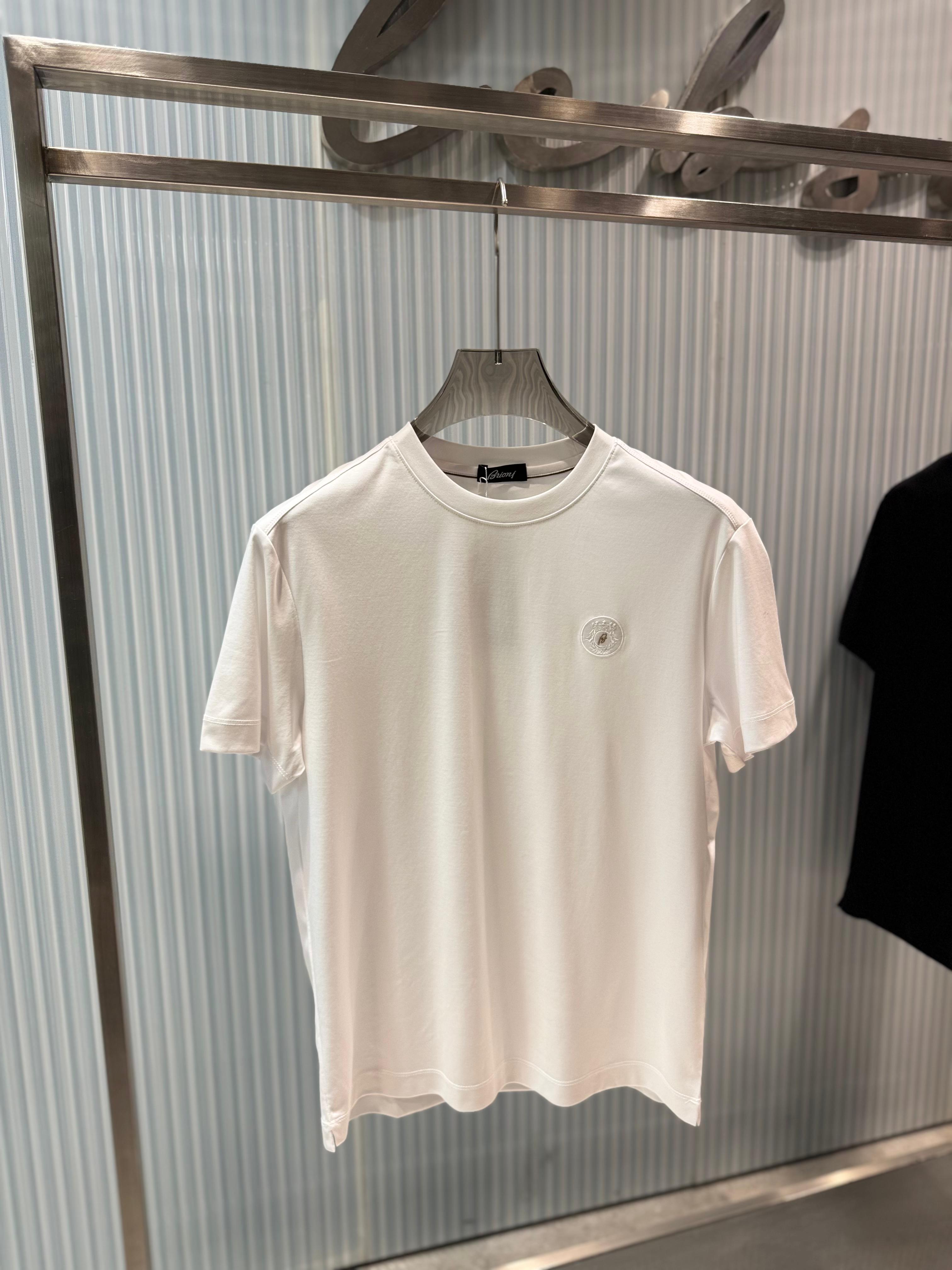 Brioni - Embroidered Logo Cotton Jersey T-Shirt – Premium Essential