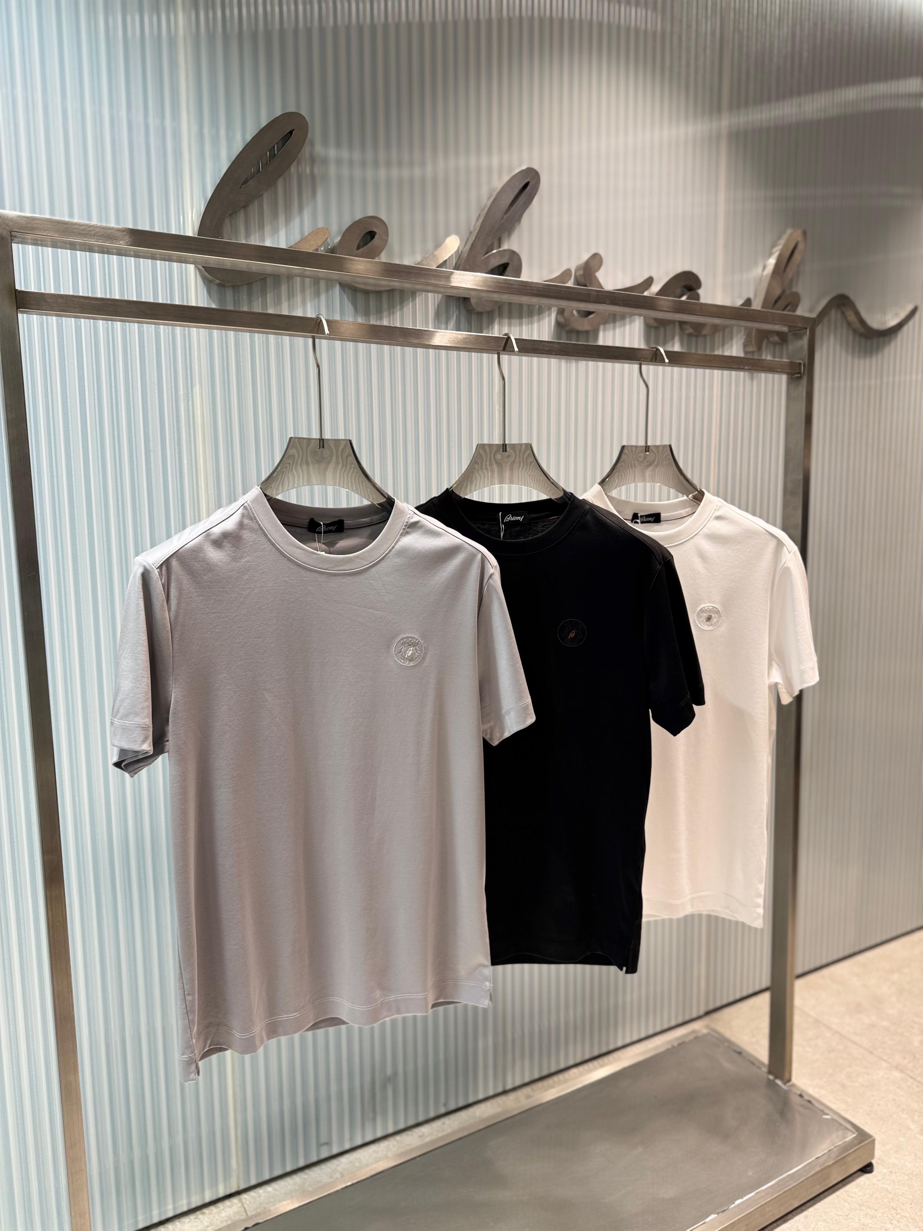 Brioni - Embroidered Logo Cotton Jersey T-Shirt – Premium Essential