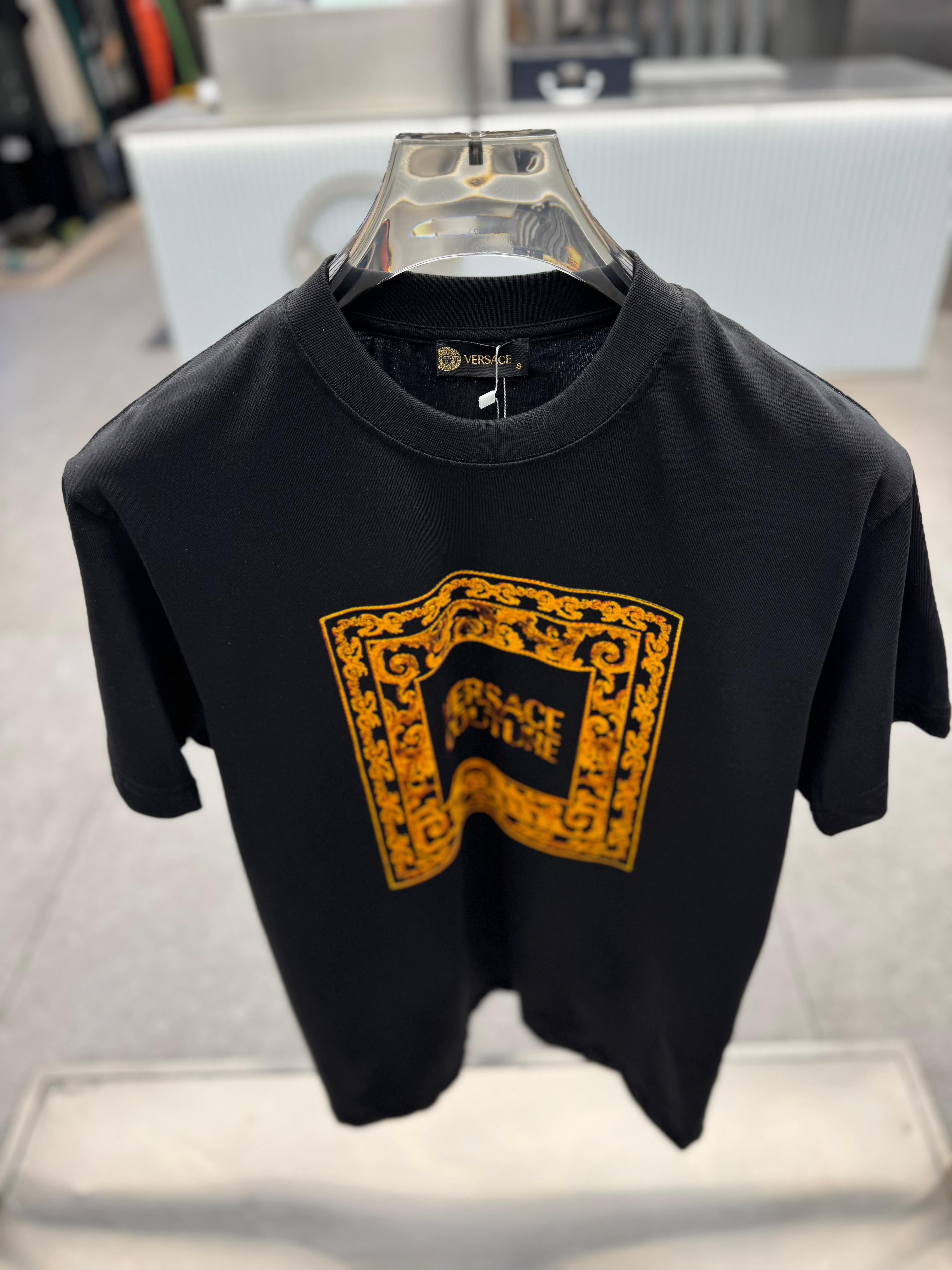 Versace - Gold Baroque Black T-Shirt
