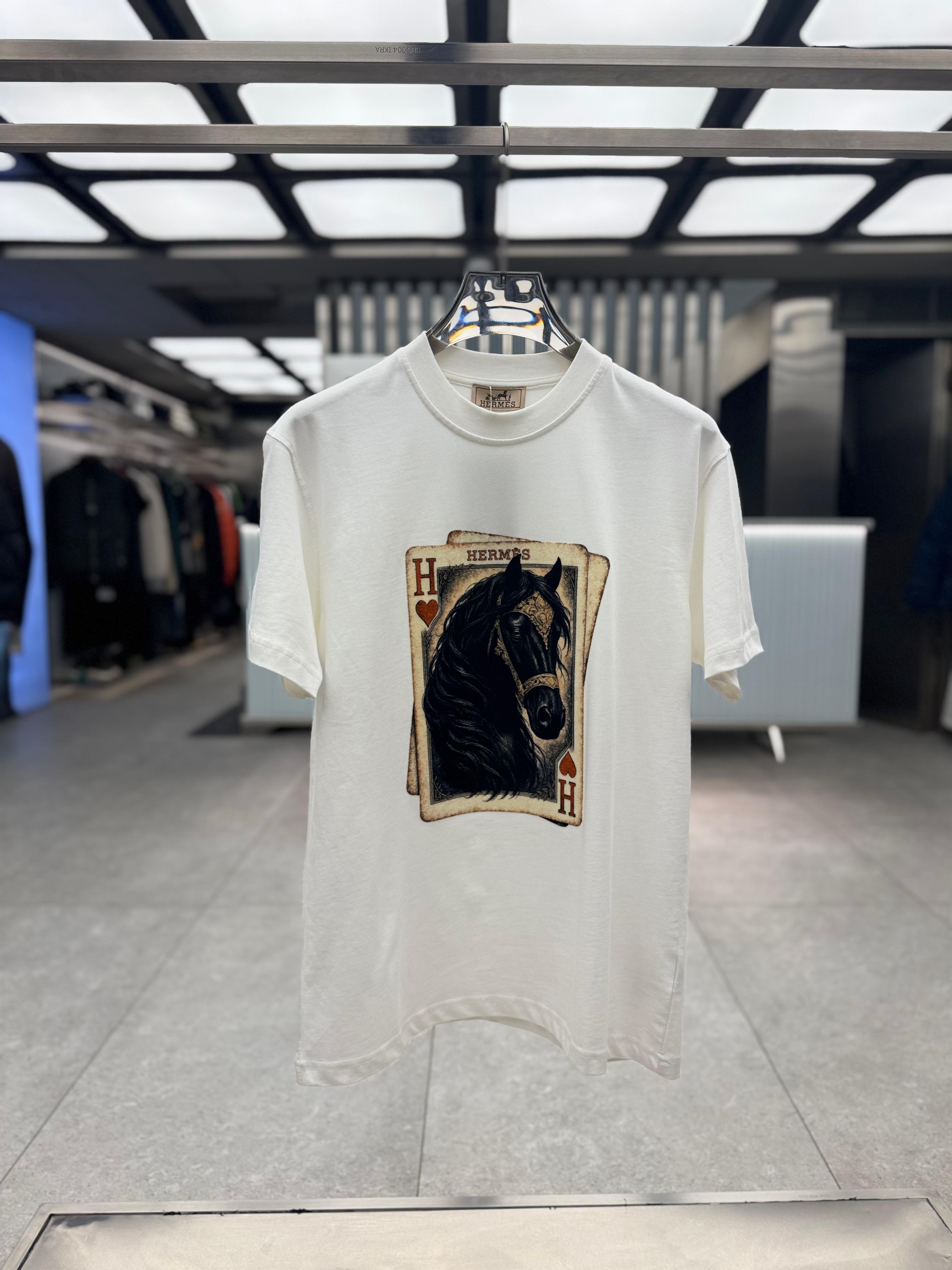 Hermes - Off-White Horse Cotton T-Shirt – Lebsak