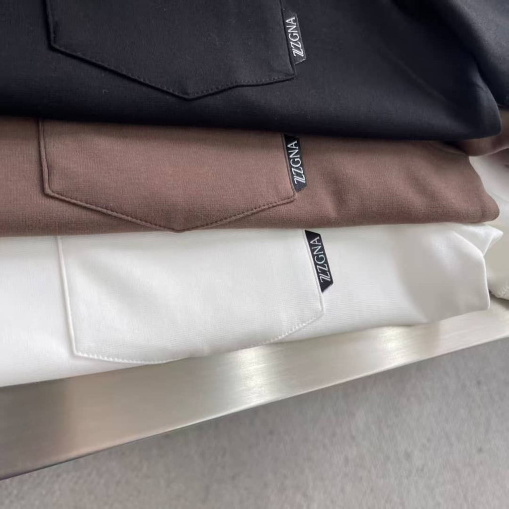 Zegna - Premium Fine Cotton Pocket T-Shirt, Brown