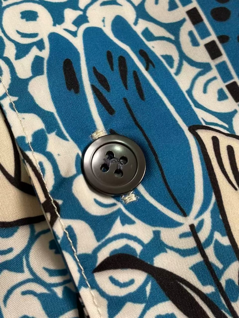 Prada - Blue Floral All-Over Print Long-Sleeved Shirt