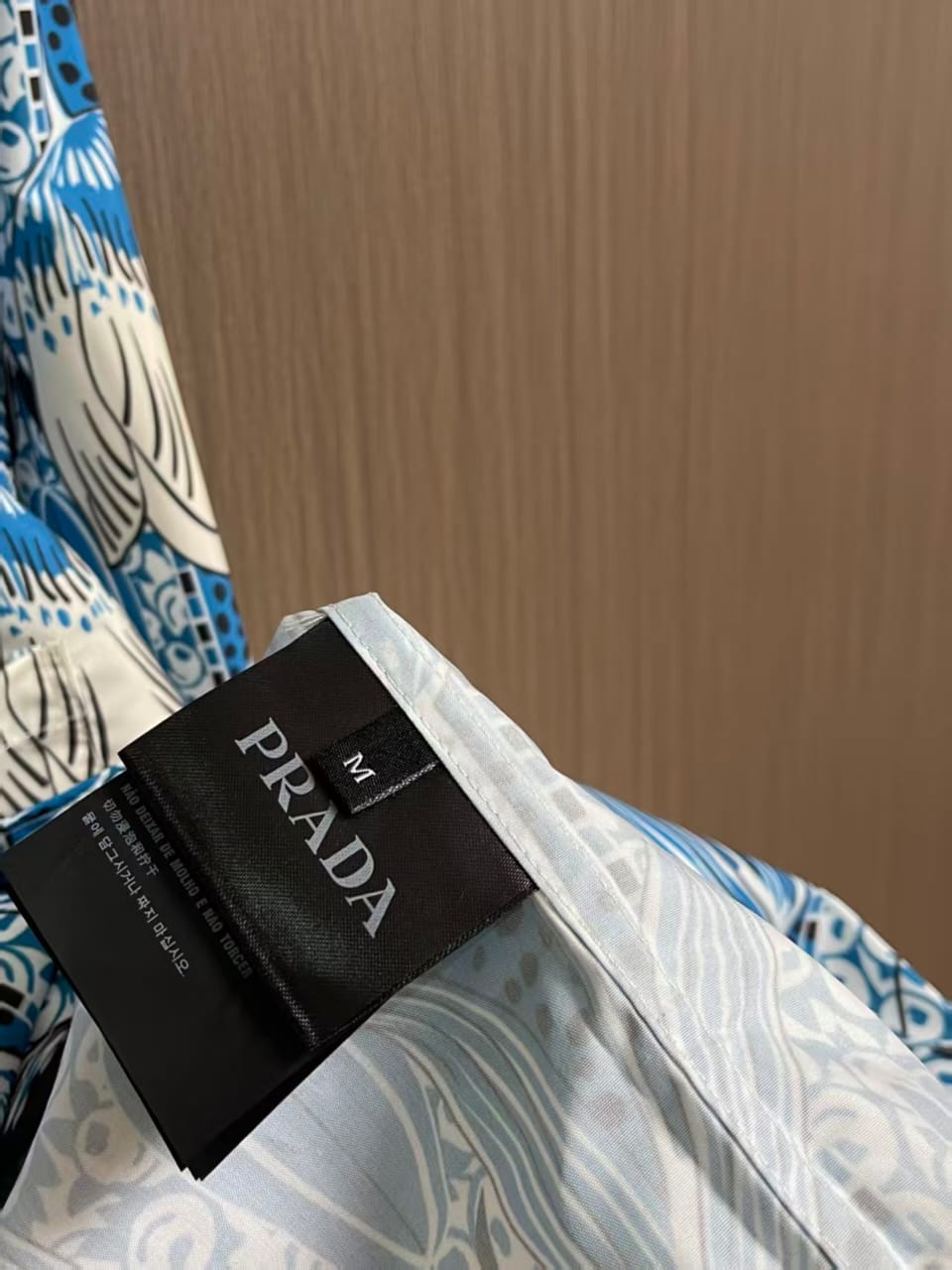 Prada - Blue Floral All-Over Print Long-Sleeved Shirt