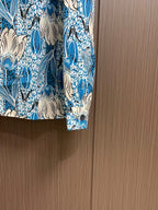 Prada - Blue Floral All-Over Print Long-Sleeved Shirt