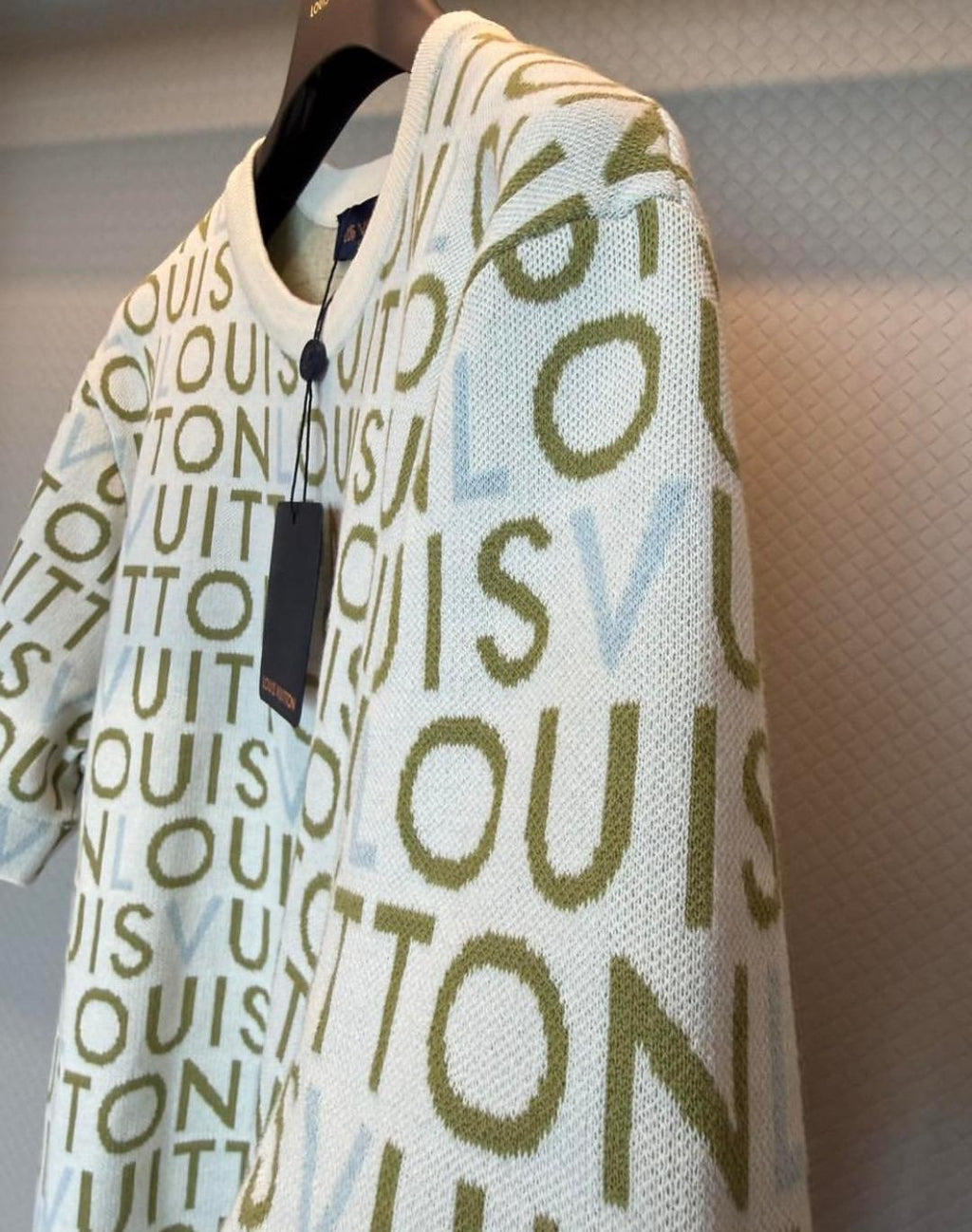 Louis Vuitton 0 All-Over Logo Knit T-Shirt - Cream