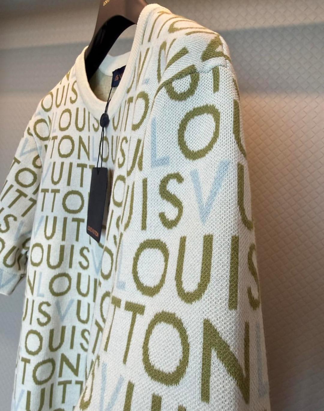 Louis Vuitton 0 All-Over Logo Knit T-Shirt - Cream