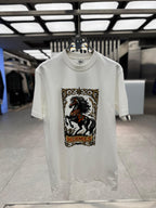 Hermès - "Cavalerie d'Or" Graphic Cotton T-Shirt in Pristine White