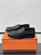 Hermès - Ancora Loafers in Black Epsom Calfskin with Tonal H Cut-Out Detail