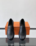 Hermès - Ancora Loafers in Black Epsom Calfskin with Tonal H Cut-Out Detail